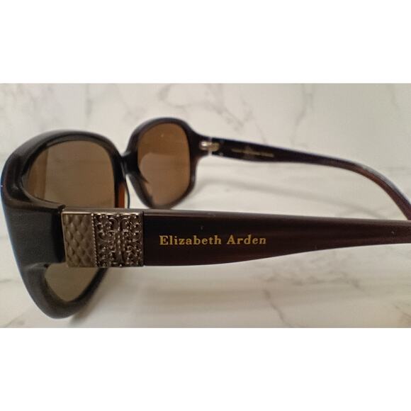 Elizabeth Arden Accessories - ELIZABETH ARDEN Brown Horn Oval Fame / Brown Lenses Womens Sunglasses - NEW